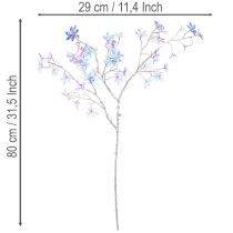 gjenstander Kunstig blomstrende gren med iriserende blomster, 80 cm