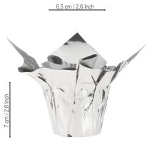 gjenstander Mini plantekasse sølv gaveemballasje Ø4,5cm H7cm 8 stk