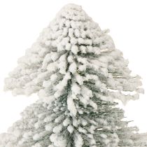 gjenstander Mini juletre med LED-belysning i gran med snø, 28 cm