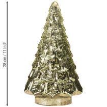 gjenstander Mini juletre med LED-belysning grønn gull 28 cm