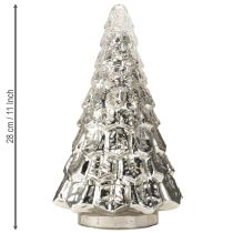 gjenstander Mini juletre med LED-belysning sølvgull 28cm
