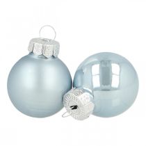 gjenstander Mini julekule glass blå glans/matt Ø2,5cm 24p