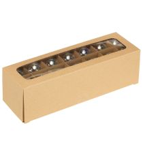 gjenstander Mini julekuler, glass, iriserende, klare, 4 cm, 24 stk.