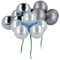 gjenstander Mini julekuler glass blå matt metallisk 40mm 32 stk