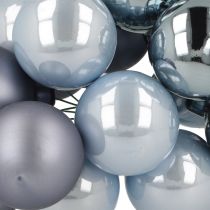 gjenstander Mini julekuler glass blå matt metallisk 40mm 32 stk