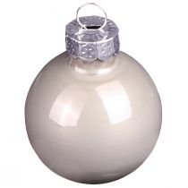 gjenstander Mini julekuler glassgrønn perlemor grå Ø3cm 22 stk