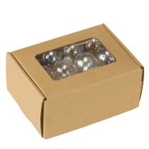 gjenstander Mini julekuler i glass, iriserende, klare, 3 cm, 22 stk.