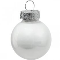 gjenstander Mini julekuler glass hvit blank/matt Ø2,5 cm 22 stk