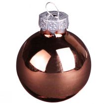gjenstander Mini julekuler sølv aprikosglass Ø3cm 22 stk