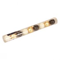 gjenstander Mini julekuler glass hvitt svart gull Ø3cm 9 stk