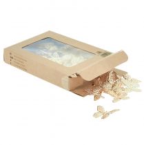 gjenstander Mini sommerfugler metall scatter dekorasjon gylden 3cm 50 stk