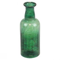 Minivase glassflaske vase blomstervase grønn Ø6cm H17cm