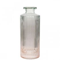 Minivase glass dekorativ flaske klar brun retro Ø5cm H13,5cm