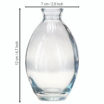 gjenstander Minivaser, løkformede dekorative vaser i glass, blåfarget, H12 cm, 6 stk.