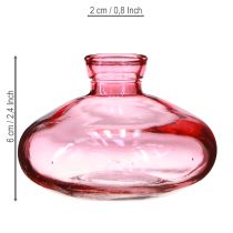 gjenstander Minivaser glasskuleformede flate rosafargede Ø9 cm H6 cm 6 stk