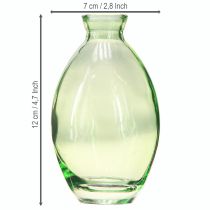 gjenstander Minivaser i glass, bulbøsse glassvaser, grønnfarget, H12cm, 6 stk.