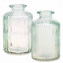 Minivaser glass dekorative flasker retro vintage Ø6cm H10,5cm 2stk