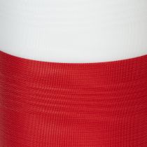 gjenstander Moiré-kransbånd, sørgebånd hvitt-rødt, dekorativt bånd 150 mm, minnebånd fleur-sorgebånd, acetattaft 25 m