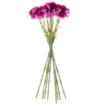 gjenstander Kunstig nellik, tofarget, lang stilk 56 cm, bukett med 8