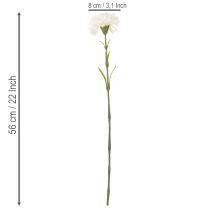 gjenstander Kunstig nellikblomst med stilk til buketter og kranser, 56 cm, 8 stk.
