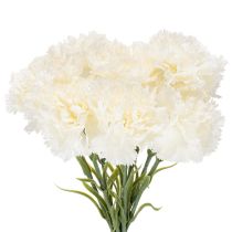 gjenstander Kunstig nellikblomst med stilk til buketter og kranser, 56 cm, 8 stk.