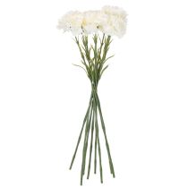 gjenstander Kunstig nellikblomst med stilk til buketter og kranser, 56 cm, 8 stk.