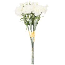 gjenstander Kunstig nellikbukett, hvite kunstige blomster, dekorasjon, 4 bunter
