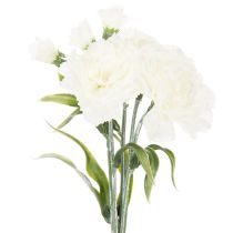 gjenstander Kunstig nellikbukett, hvite kunstige blomster, dekorasjon, 4 bunter