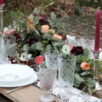 gjenstander Plug-in materiale borddekor blomsterskum sort 48cm 4 stk