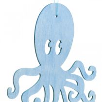 Blekksprut å henge blå, hvit tre blekksprut Maritim sommerdekorasjon 8stk