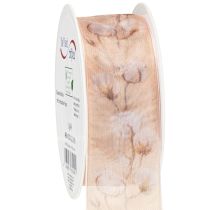 gjenstander Organzabånd bomullsblomster dekorativt bånd rosa 40mm 15m