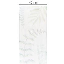 gjenstander Organzabånd, chiffonbånd, bladrike grener, grønn, 40 mm, 15 m