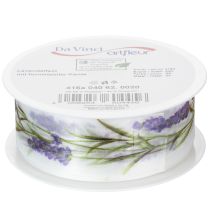 gjenstander Organzabånd, chiffonbånd, dekorativt bånd, lavendel, 40 mm, 20 m