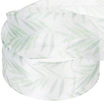 gjenstander Organzabånd, chiffonbånd, grønt plantebånd, 40 mm x 15 m