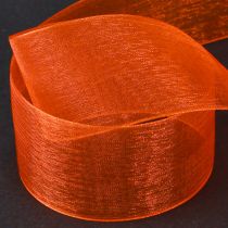 gjenstander Organza bånd gavebånd oransje bånd kant 40mm 50m