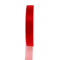 gjenstander Organzabånd med kant 1,5cm 50m rødt