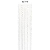 gjenstander Organzabånd med striper, gavebånd, hvitt, 15 mm, 20 m