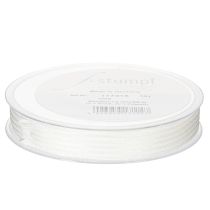 gjenstander Organzabånd med striper, gavebånd, hvitt, 15 mm, 20 m