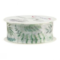 gjenstander Organza bånd chiffon bånd blader greiner grønne 40mm 15m