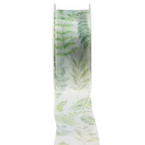 gjenstander Organza bånd chiffon bånd grønne blad ranker 40mm 15m