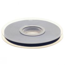 gjenstander Organza bånd gavebånd mørkeblått bånd blå kant 6mm 50m