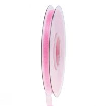 gjenstander Organza bånd gavebånd rosa bånd selvkant 6mm 50m