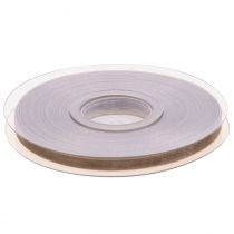 gjenstander Organza bånd gavebånd beige bånd vevd kant taupe 6mm 50m