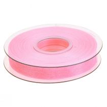 gjenstander Organza bånd gavebånd rosa bånd selvkant 15mm 50m