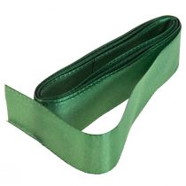 Dekorativt bånd grønt gavebånd selvkant mørkegrønn 25mm 3m