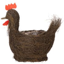 gjenstander Påskedekorasjon plantekurv med slyngplanter og kyllingdekorasjon, 36 cm