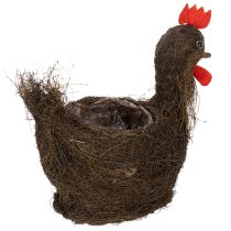 gjenstander Påskedekorasjon plantekurv med slyngplanter og kyllingdekorasjon, 36 cm