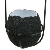 gjenstander Påskepynt til oppheng, eggeskall til planting, vårpynt sort/hvit H24cm 4 stk.