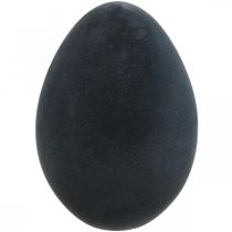 Påskeegg plast svart egg Påskepynt flokket 40cm