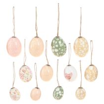 gjenstander Påskeegg plast med kyllinggrønn brun 3,5-5,5cm 24 stk